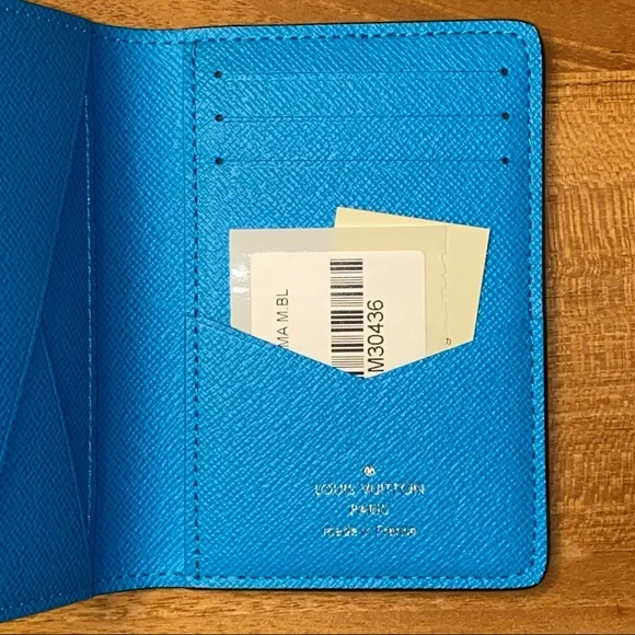 SOLD Louis Vuitton Taigarama Eclipse Lagoon blue Pocket organizer / wallet - Picture 4 of 8